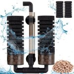 Filtre d'aquarium 57l - 208l, double �ponge de filtration int�rieure immerg�e avec 2 �ponges de rechange ...