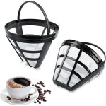 Filtre caf�, 2 pi�ces filtre r�utilisable pour caf� permanent filtre � caf� fine net avec poign�e � caff ...