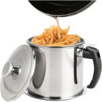 Filtre huile friteuse 1, 3l - avec coperchio antipolvere, panier et r�servoir antid�rapant - id�al pour ...