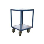 Fimm - servante d'atelier charge 400 kg 2 plateaux bois medium 600 x 600 mm diam roues 160 mm sans tiroir ...