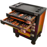 Fischer darex - servante d'atelier 6 tiroirs quipe 96 outils dans 6 modules