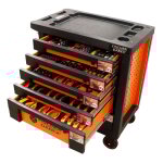 Fischer darex - servante d'atelier 6 tiroirs quipe 159 outils dans 15 modules