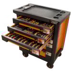 Fischer darex - servante d'atelier 6 tiroirs quipe 76 outils dans 9 modules