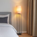 Fischer leuchten - lampadaire de salon 1 lumi�re lampadaire noir rose avec abat - jour textile, tissu ...