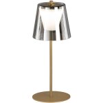 Fischer leuchten - lampe de table led touchdimmer lampe d'ext�rieur verre fum� lampe de jardin accu lampe ...