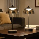 Fischer leuchten - lampe de table led avec variateur tactile lampe de chevet noir fum�, 2w 240lm blanc ...