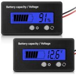 Compteur de batterie dc 12v 24v 36v 48v 60v 72v 84v avec alarme, r�glage avant et cl� commutation, indicateur ...