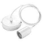 Suspension en mtal, support de lampe e27 avec cble, pendule corde 100cm, cble de suspension blanc, ...