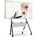Fitueyes design support tv roulettes pour tv de 55 60 65 75 78 pouces avec etagres de rangement et sac ...