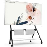 Fitueyes - design support tv roulettes pour tv de 65 75 78 88 pouces avec etagres de rangement et sac ...