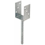 Fixation de poteaux en 'u' - soud� - avec pied de fer � b�ton - atlantis c3 - m 91 x 100 x 200 x 60