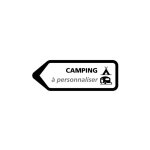 Fl�che directionnelle gauche camping a personnaliser (h0212) - aluminium galvanis� classe 2 - gamme bretagne ...