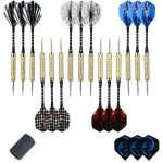 Fl�chettes pointe acier 15 pi�ces, jeu de flechette en acier � pointes, set de fl�chettes avec barils ...