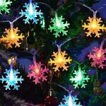 Flocon de neige fairy lights 5m 50pcs led guirlande lumineuse  piles multiples couleurs changeantes ...