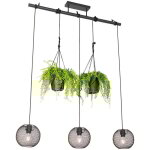 Flor - suspension multiples - 3 lumire - l 100 cm - noir - rustique - clairage intrieur - salon i ...