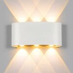 Applique led extrieur 6w applique led blanc chaud ip65 clairage mural moderne effet lumineux haut et ...