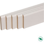 Pack de 5 plinthes bord arrondi mdf revtues blanc 2000 x 95 x 9 mm pefc 70%