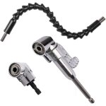 Foret  angle droit (1pcs court + 1pcs longue)et 1pc 30cm d'arbre flexible visseuse kit renvoi d'angle ...