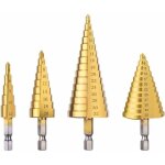 Foret �tag�, 4pcs coupeur de trou de peu de foret de c�ne enduit par titane en acier � grande vitesse ...