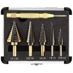 Foret �tag�, 5pcs, 1 poin�on central automatique + 1 foret h�lico�dal, foret de coupe conique � double ...