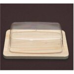 Boîte à fromage rectangulaire base en bois et couvercle en forme de dôme Boîte à fromage rectangulaire base en bois et couvercle en forme de dôme