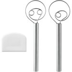 Fouet � p�te danois, lot de 2 fouets � p�te en 304 acier inoxydable, m�langeur manuel pour la p�te � ...