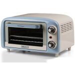Four �lectrique vintage ariete 3919, 800 w, capacit� 10 l, double vitrage, retr�, bleu clair