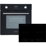 Respekta - four encastrable cuisinire autarcique verre noir induction plaque de cuisson timer