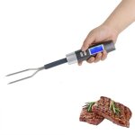 Fourchette de cuisson num�rique avec thermom�tre � viande, barbecue avec �cran lcd fourchette de cuisson, ...