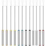 Fourchettes � fondue 12 pi�ces, fourchettes � fondue en acier inoxydable de 24 cm avec manche r�sistant ...