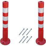 Fp - 80sx2 poteaux de signalisation 75 cm en plastique flexible, rouge (pack de 2)