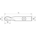 Fraise bout h�misph�rique courte carbure monobloc altin + queue hb 30� 4mm fortis 1 pcs