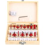 Fraises defonceuse 6. 35mm. coffret de 15 fraises tige de 6. 35mm 1 / 4', coupe - outils pour travail ...
