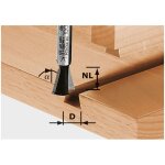 Fraise  queue d'aronde festool hw s8 d14, 3 / 13, 5 / 15