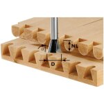 Fraise  queue d'aronde acier carbure hw s8 d20 / 17 / 15 - 490996 - festool