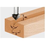 490998 festool fraises  rainurer en v hs s8 d14 / 7 / 90