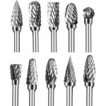 S - giant - fraises sur tige en carbure de tungstne  double coupe, 10 pices kit de fraises rotatives ...
