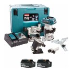 Makita - fraiseuse 18v 5ah drt50rtjx2 avec 2 batteries et chargeur