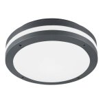 Plafonnier led extrieur piave anthracite avec dtecteur de mouvement ip54 d. 30cm