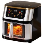 Friteuse � air 10l, friteuse domestique multifonctionnelle ferm�e invisible en acier inoxydable, four ...