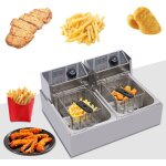 Gojoy - friteuse double friteuse � huile 12 l en acier inoxydable professionnel pour cuisine restaurant ...