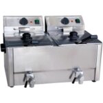 Friteuse professionnelle 2 x 8 l avec vidange