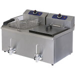 Friteuse professionnelle �lectrique de table avec robinet de vidange, capacit� de l'huile 10 ou 20 litres ...