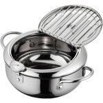 Friteuse tempura japonaise avec thermomètre, friteuse tempura en acier inoxydable avec égouttoir pour ... Friteuse tempura japonaise avec thermomètre, friteuse tempura en acier inoxydable avec égouttoir pour ...