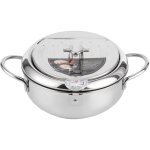 Friteuse tempura, mini friteuse japonaise tempura en acier inoxydable japonais, avec thermomtre couvercle, ...