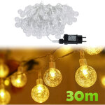 Froadp 30m cha�ne d'�clairage int�rieur guirlande lumineuse 240 led blanc chaud cristal boule lumi�res ...