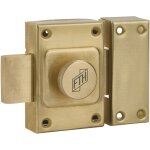 Fth - verrou de porte c60 � bouton, cylindre de 40mm, coffre et p�ne laiton, 3 cl�s crant�es