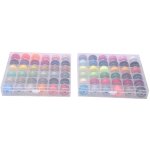 Ftvogue 72 couleurs, transparente avec 2 pcs en plastique bo�te � bobines filet�es accessoires de machine ...