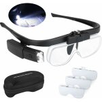 Lunette loupe eclairante led 2 lumires, loupe serre - tte pour lecture prcision travail horloger malvoyant ...