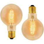 G80 dimmable 40w blanc chaud 2700k, ac 220v, ampoules de d�coration � incandescence r�tro e27 spirale ...